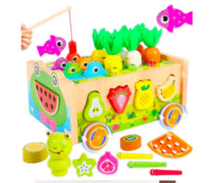 Frog Fishing Pull-Along Car